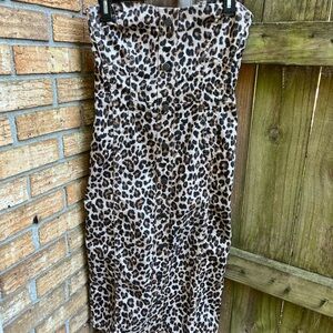 Veronica Beard Cheetah Print Strapless Midi Dress